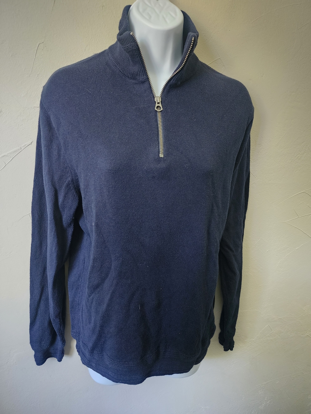 J. Crew Navy Quarter-Zip Mock Neck Sweater Size Medium